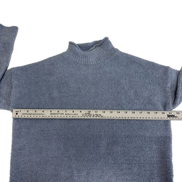 Blue Mock Neck Knit Sweater Pullover Cozy Casual Comfy - Picture 6 of 7